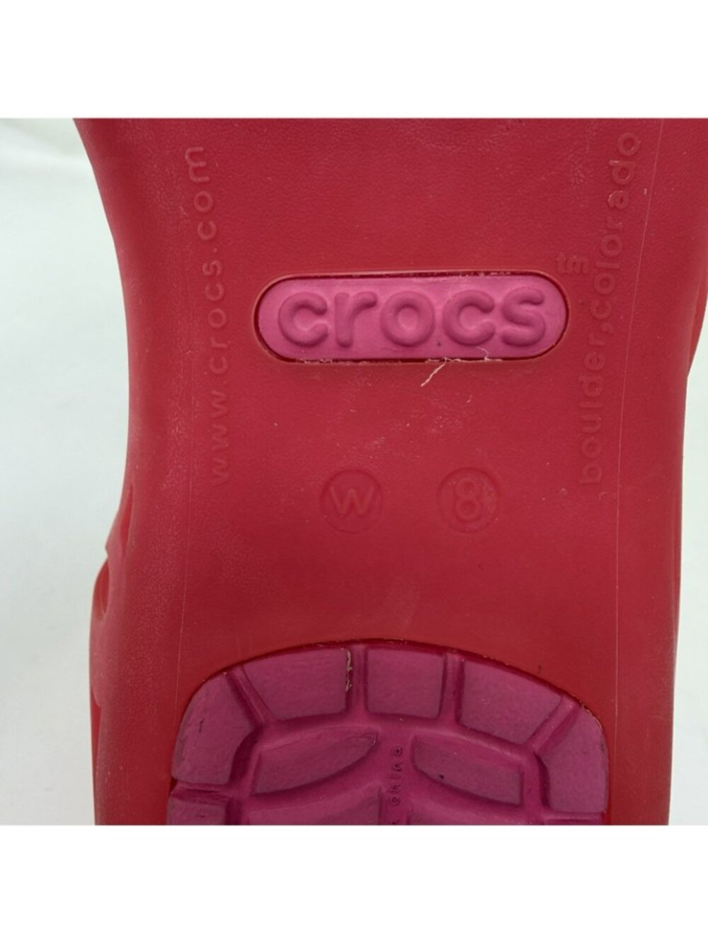 Crocs Adrina III Slip On Cut Out Peep Toe Jelly Sandals Pink Women’s Size 8 - Picture 7 of 7